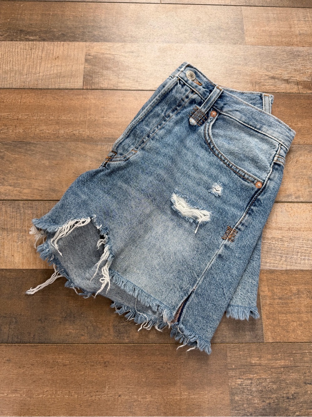 We The Free distressed denim shorts
